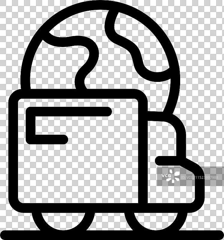 运载世界地球仪的送货卡车图片素材