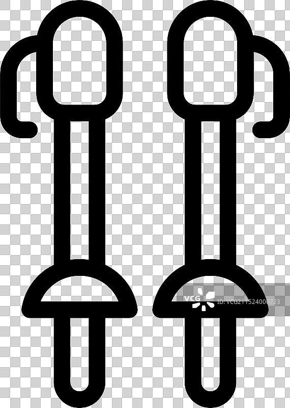 用于健身训练的北欧健走杖图片素材