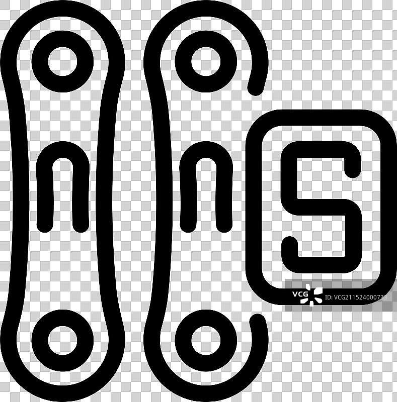 自行车链条链节尺寸图标（带字母）图片素材