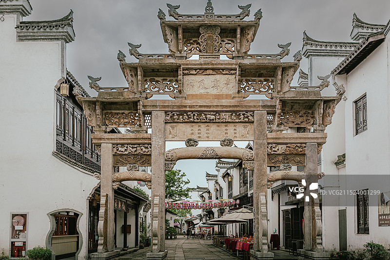 杭州千岛湖乐水小镇.文渊狮城景区图片素材