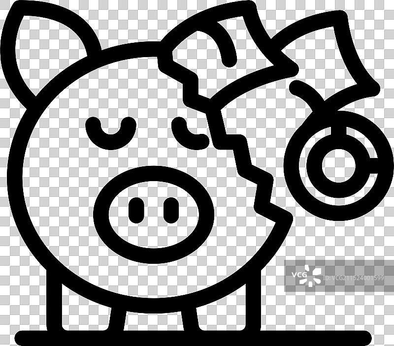 破损的存钱罐和掉落的硬币图片素材