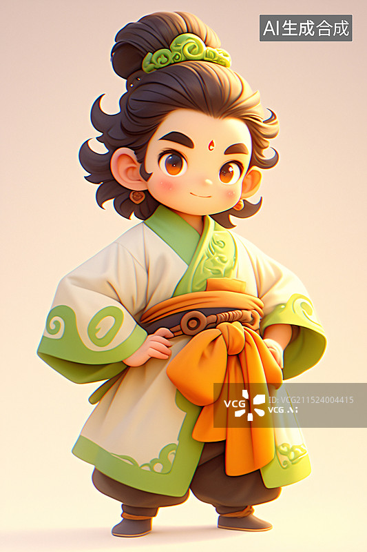 【AI数字艺术】古风3D人物国风帅哥角色插画图片素材