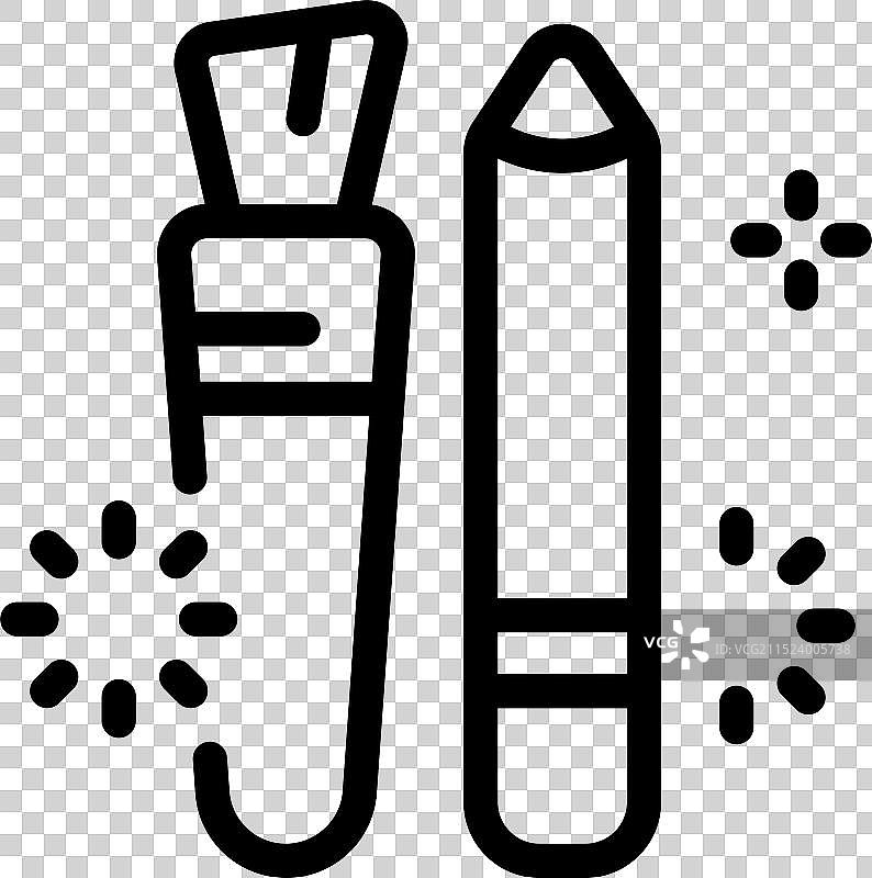 化妆刷和眼线笔打造闪亮眼妆图片素材