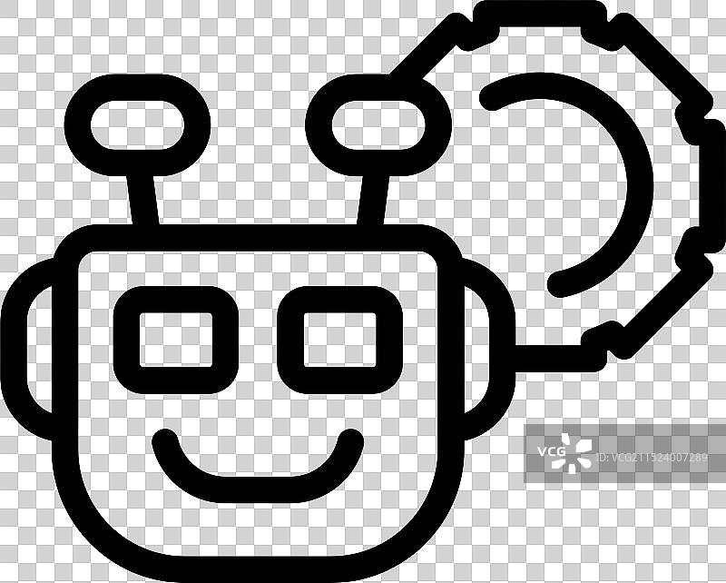 友好的机器人思考齿轮机构图片素材