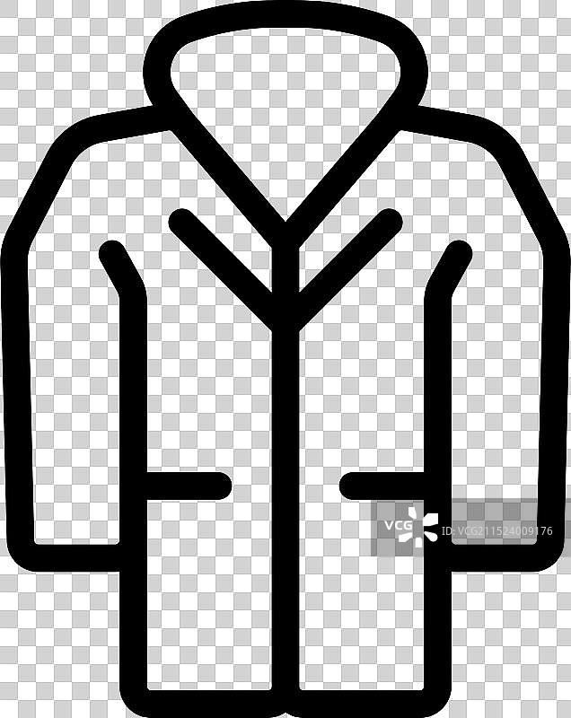展示时尚和冬季服装的长外套图标图片素材