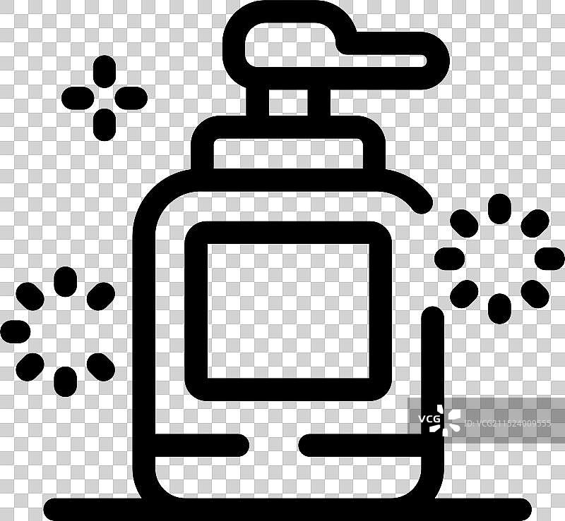 喷洒清洁液的分配器瓶图片素材