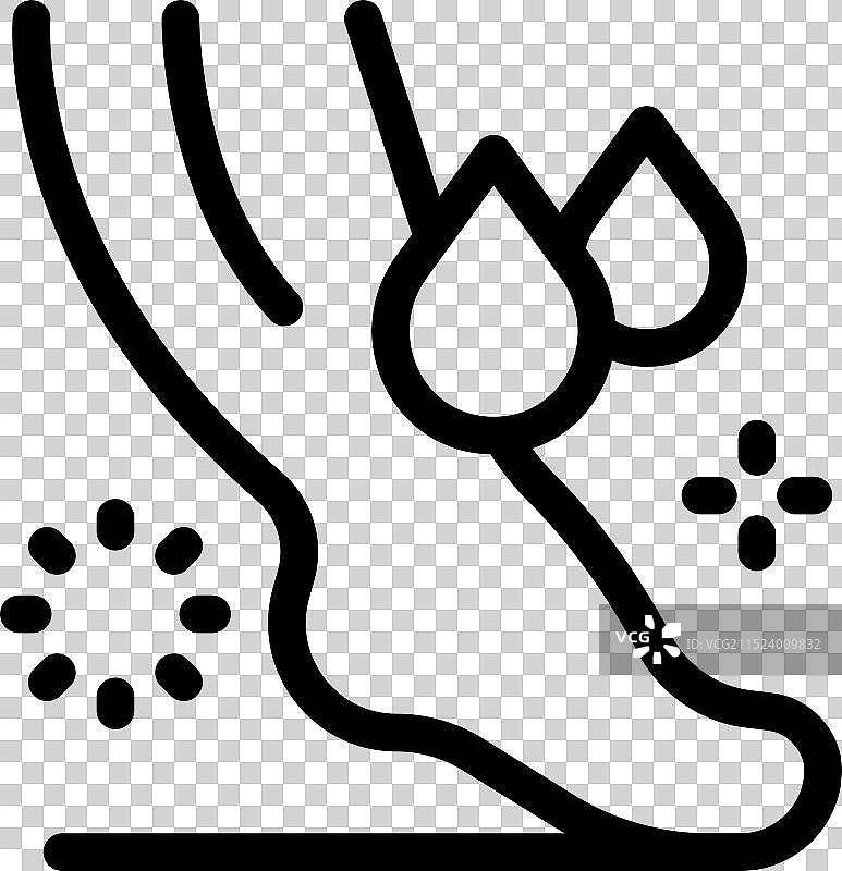 运动员脚部肿胀涂抹药膏图片素材