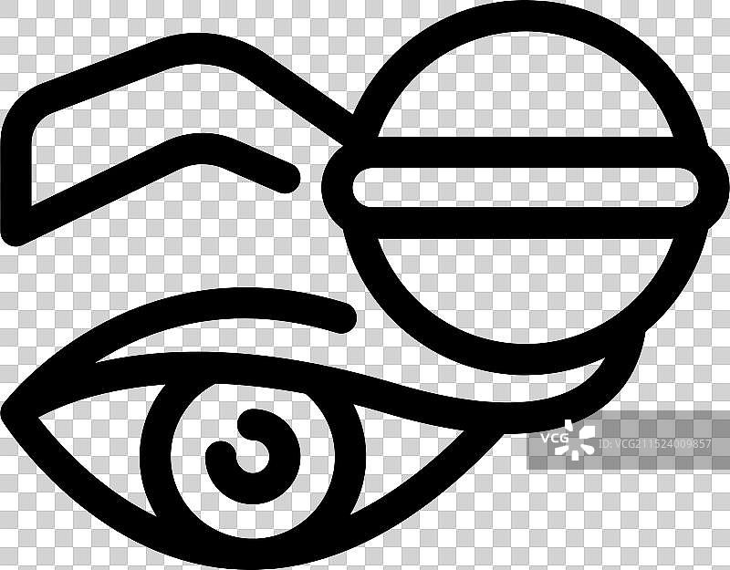 女人眼睛看着大药丸图标图片素材