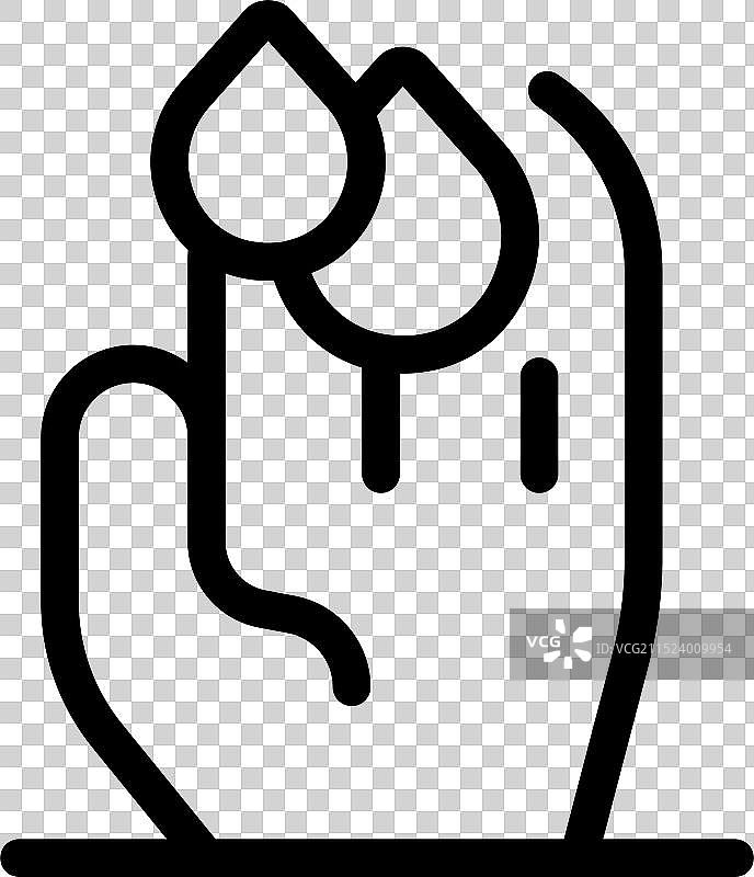 手握两滴水，代表节约用水图片素材