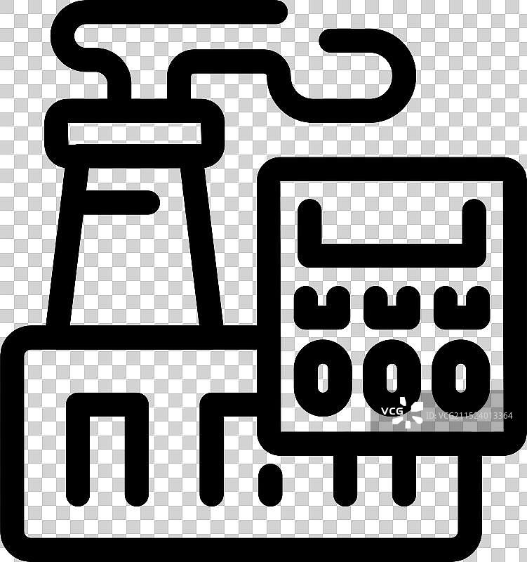 带冒烟烟囱的工厂建筑图片素材