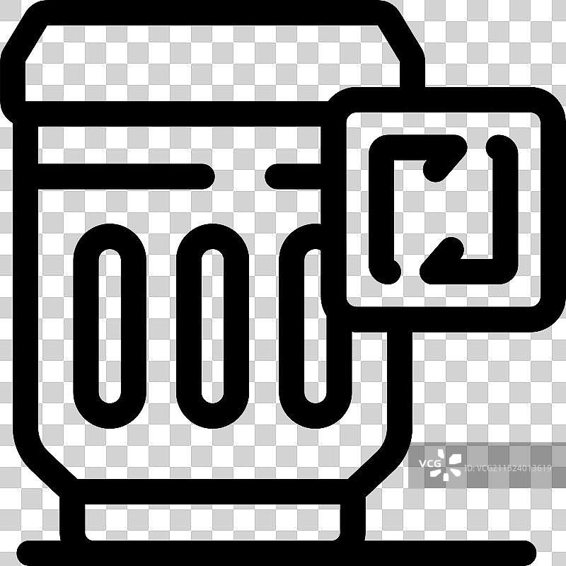 显示物体检测功能的智能垃圾桶图标图片素材