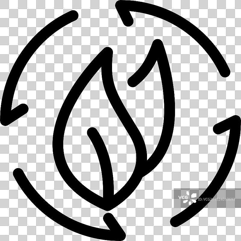 三支箭头环绕的叶子图片素材