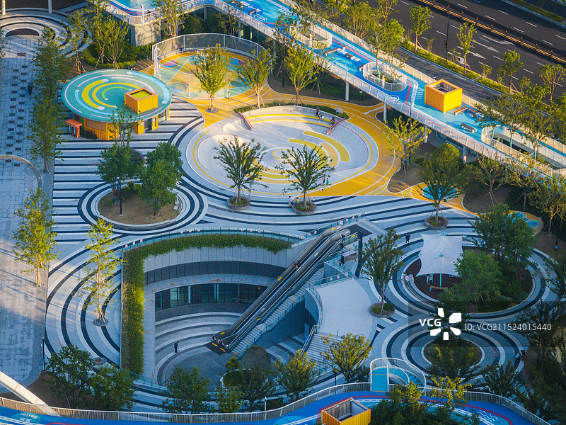 南通体育公园航拍日景图片素材