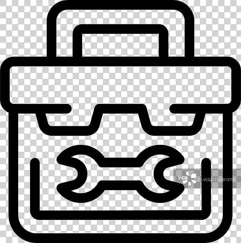 包含扳手的维修工具箱图标图片素材