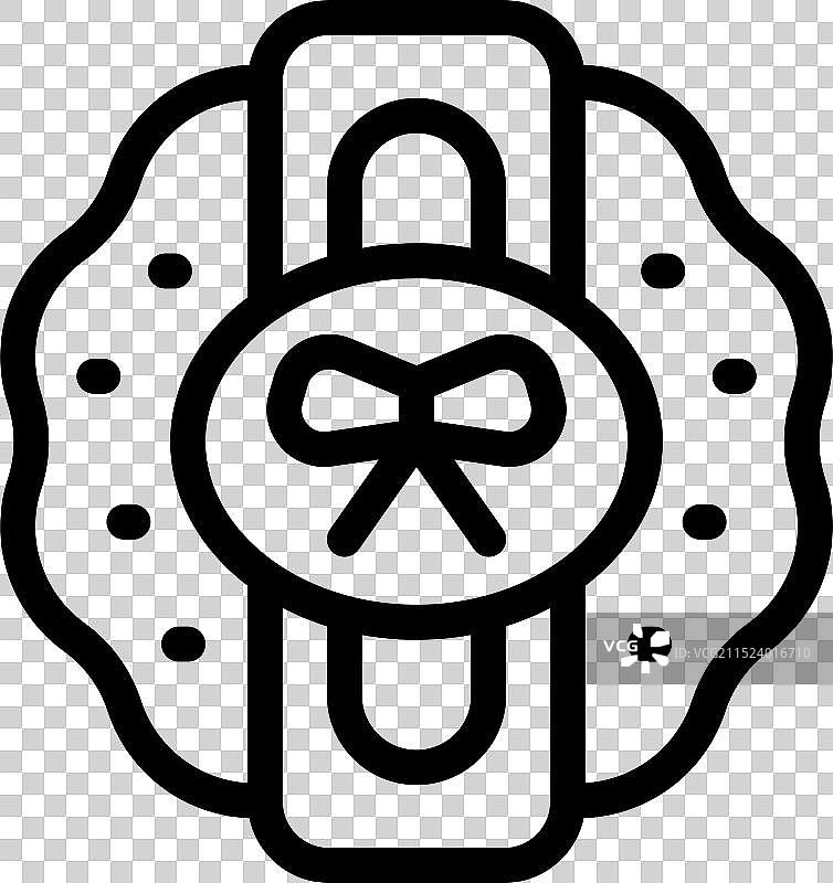 带缎带蝴蝶结的圆形装饰标签图片素材