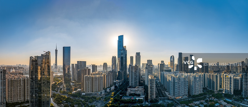 广州珠江新城日落图片素材