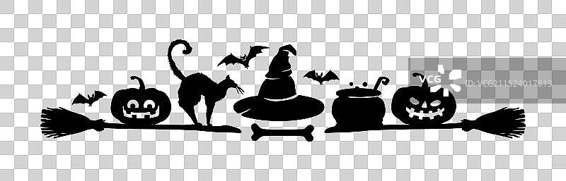 万圣节南瓜边框分隔线图片素材