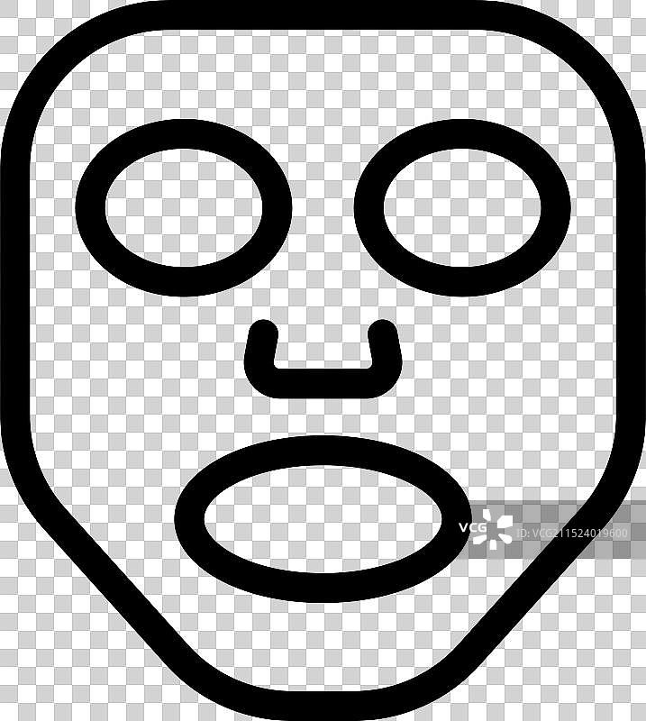 显示呼吸张开嘴巴的面膜图标图片素材