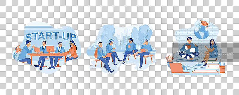 使用笔记本电脑的团队图片素材