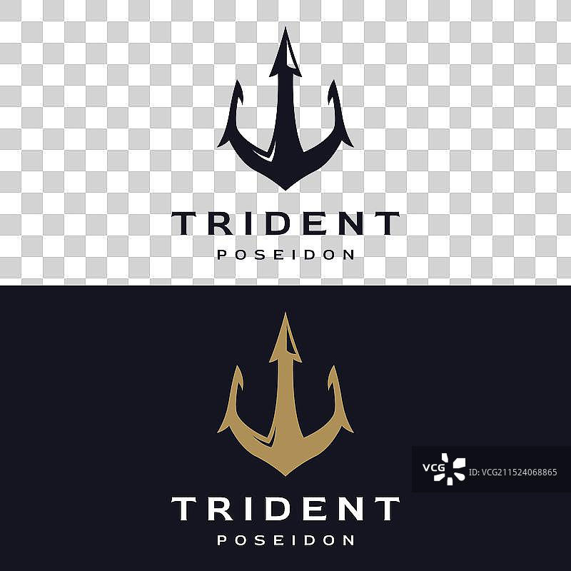 简约复古海神三叉戟长矛模板图片素材