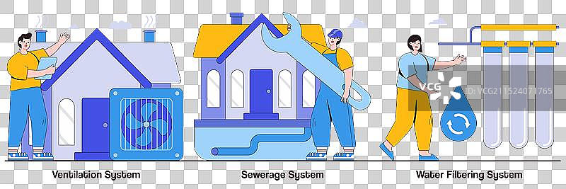 通风排污和水过滤系统图片素材