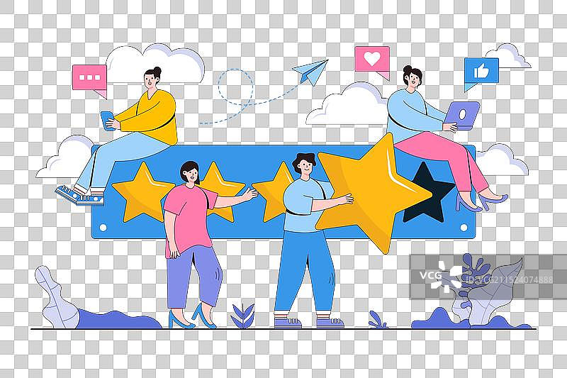 客户评价概念人物图片素材