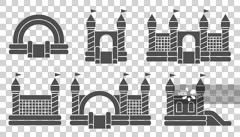 充气城堡图标集合图片素材