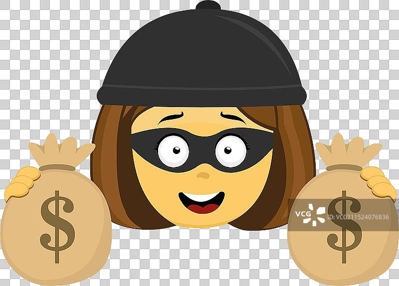 女小偷表情符号图片素材