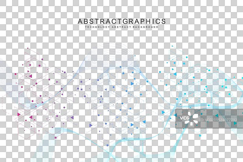 几何抽象背景与连接线图片素材