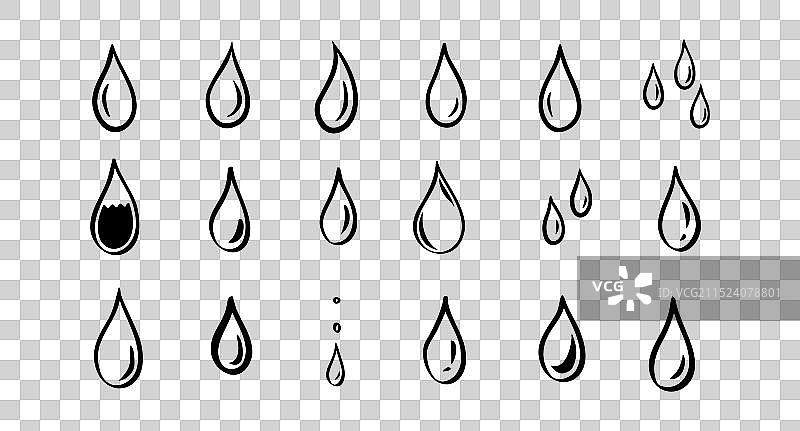 手绘涂鸦水滴图标图片素材