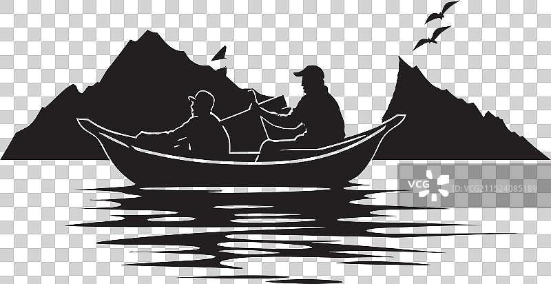 渔夫机翼航海者标志设计图片素材