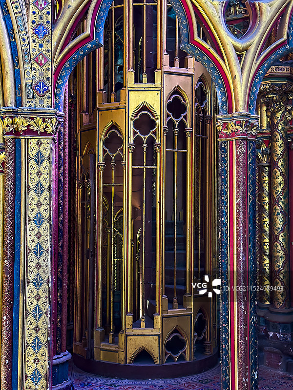 法国巴黎圣礼拜堂室内建筑图片素材