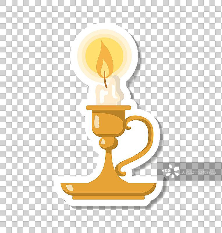 金色烛台上明亮燃烧的蜡烛图片素材