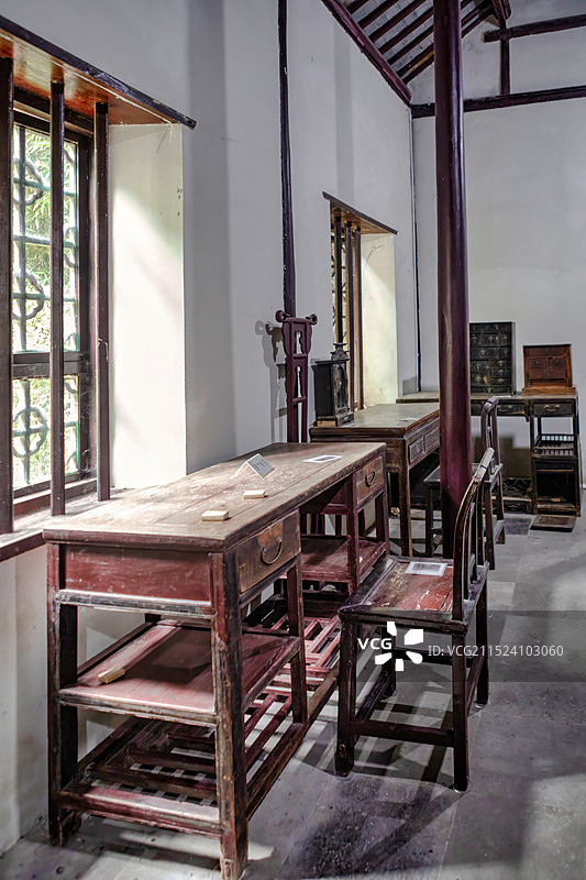 淮安苏皖边区政府旧址陈列馆展示的居住场所图片素材