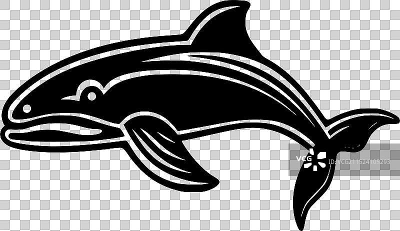 鲸鱼 - 简约剪影图片素材
