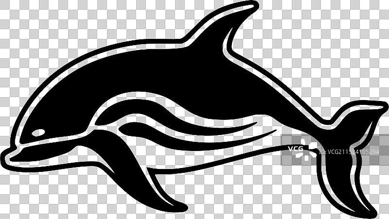 鲸鱼 - 简约剪影图片素材
