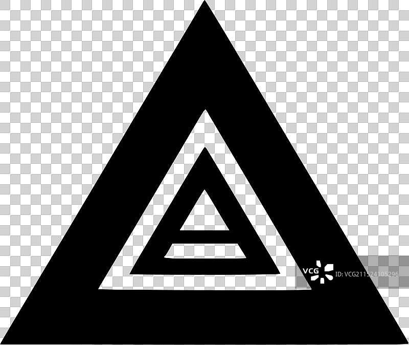 黑白独立三角形图标图片素材