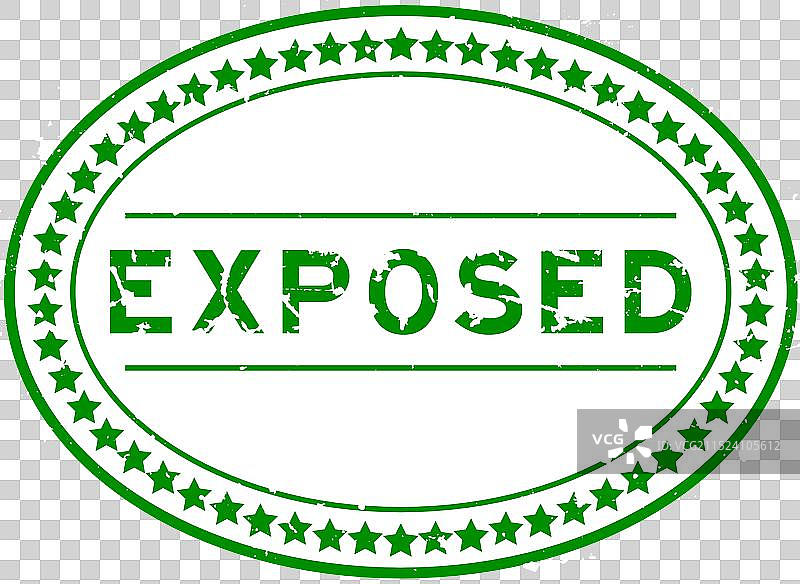 绿色暴露词椭圆形橡胶印章图片素材