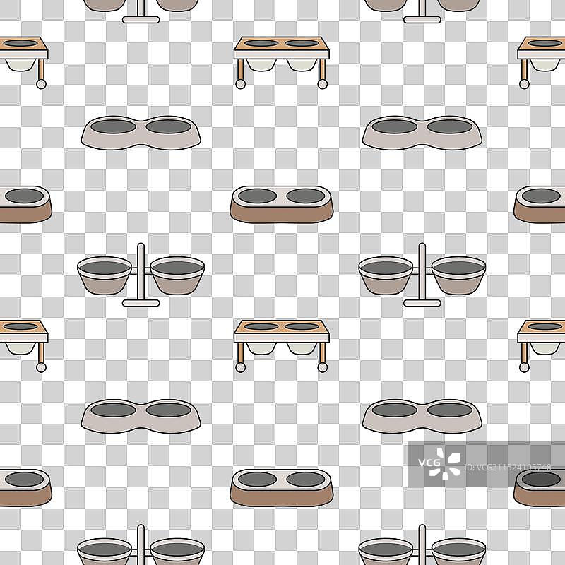 猫和狗碗无缝图案图片素材