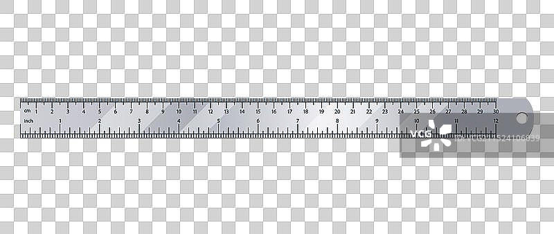 用于精密测量的带有公制单位的标尺图片素材