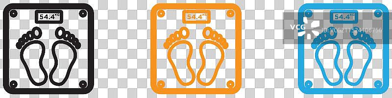 体重秤上的脚印Logo合集图片素材