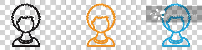 非洲裔美国妇女或女孩Logo合集图片素材