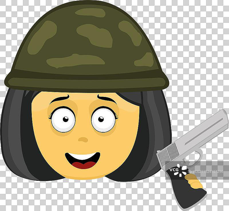 女兵表情符号图片素材