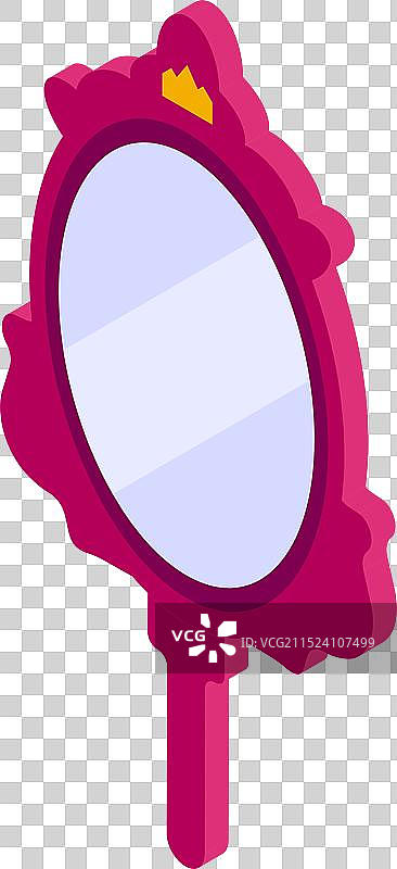 镶嵌皇冠的复古粉色手镜图片素材