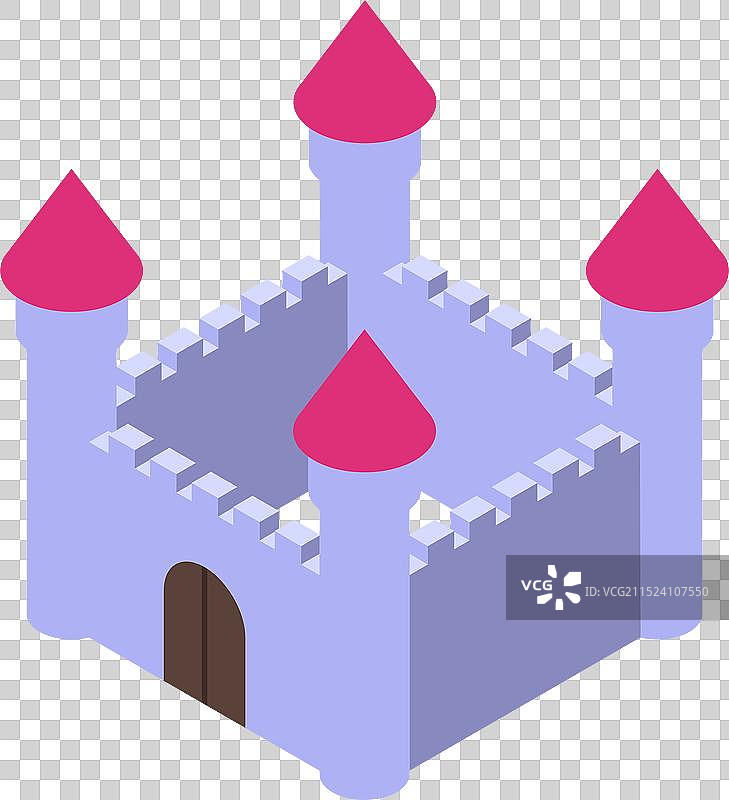 带有粉色塔楼的童话城堡图片素材