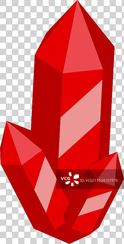 在白色上闪耀着明亮光芒的红色水晶图片素材