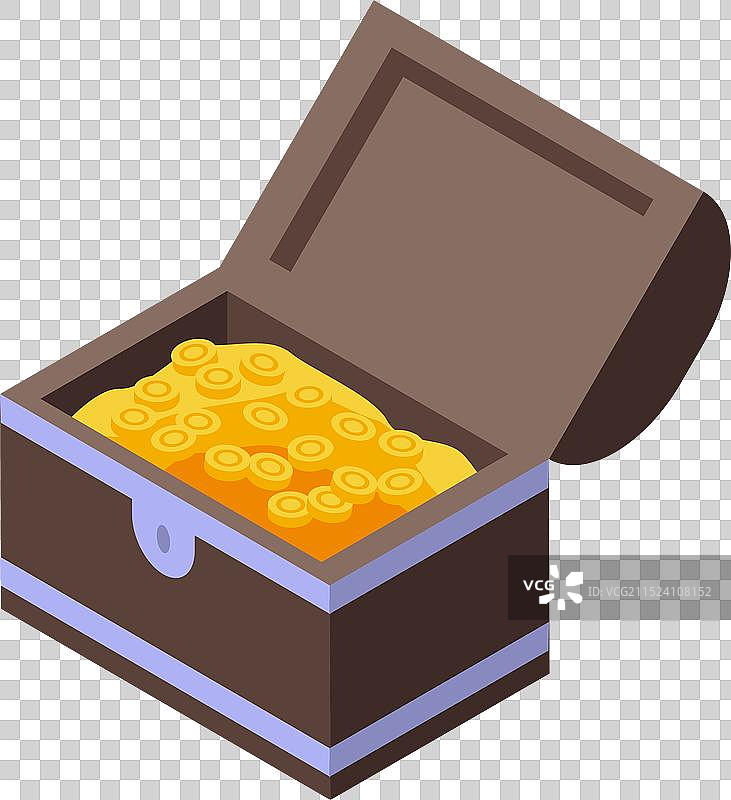 装满金币的打开的宝箱图片素材
