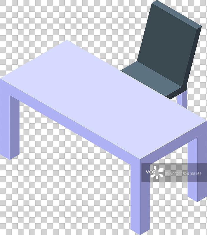 带有现代家具等距视角的办公室桌子和椅子图片素材