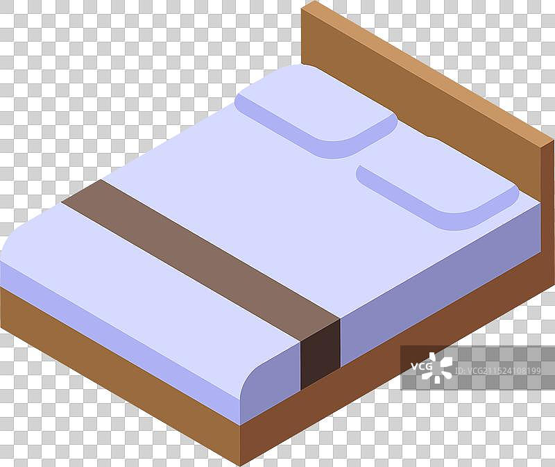 2.5D双人床与枕头图片素材