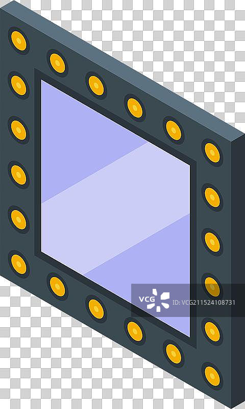 带灯泡的化妆镜正在反光图片素材